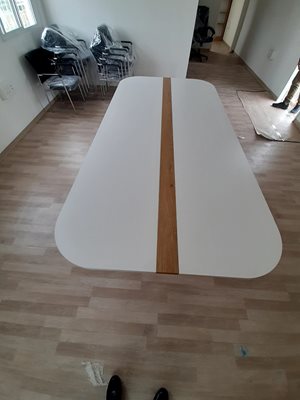 שולחן ישיבות מעוצב פינות מעוגלות S-03